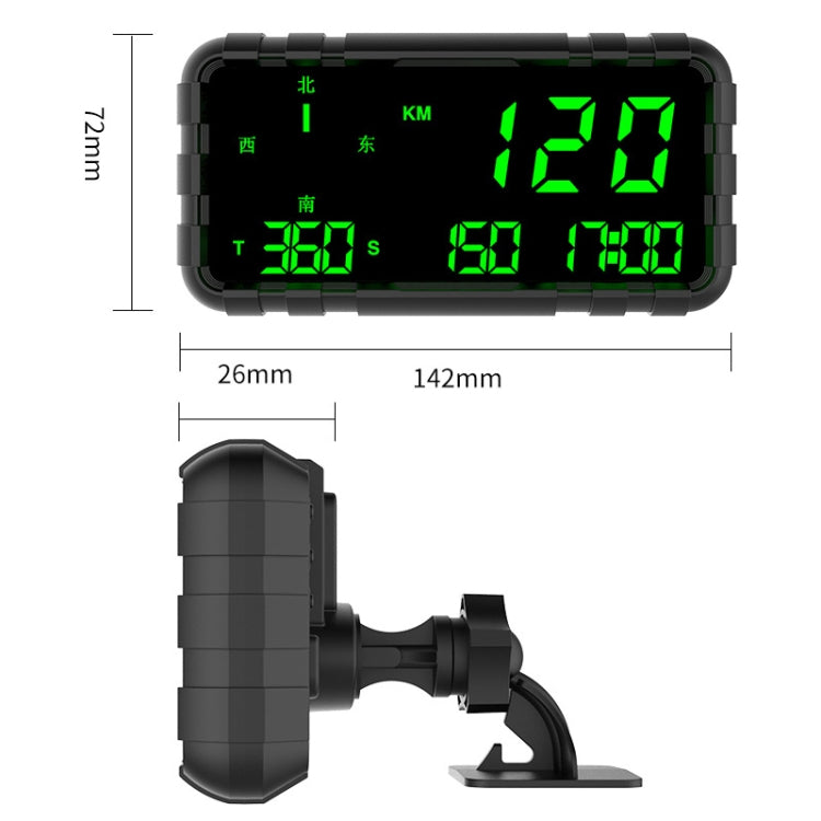 C3012 GPS Head-up Display Speed Mileage Compass Car General (Black) - Head Up Display System by PMC TechLife | Online Shopping South Africa | PMC TechLife | Buy Now Pay Later Mobicred