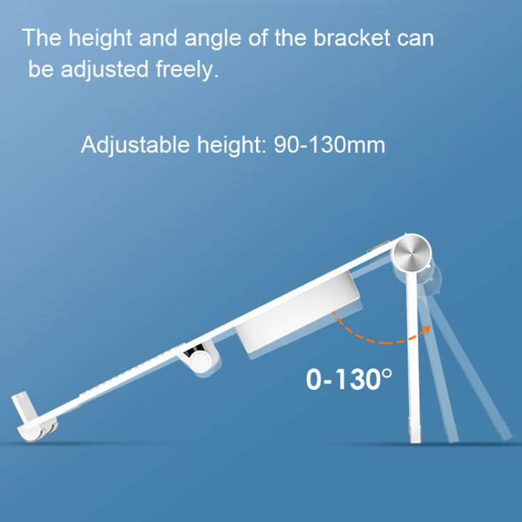 D33  2 Fan Laptop Cooling Bracket Folding Portable Liftable Tablet Bracket(White) - Cooling Pads by PMC Jewellery | Online Shopping South Africa | PMC Jewellery | Buy Now Pay Later Mobicred