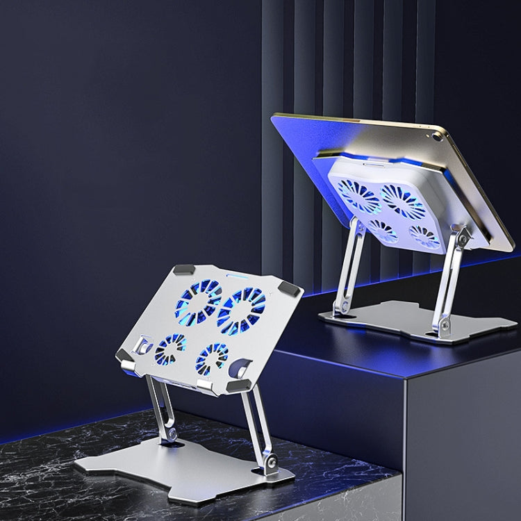 X16 Tablet PC Holder Aluminum Alloy Laptop Radiator with 4 Fans - Laptop Stand by PMC Jewellery | Online Shopping South Africa | PMC Jewellery | Buy Now Pay Later Mobicred