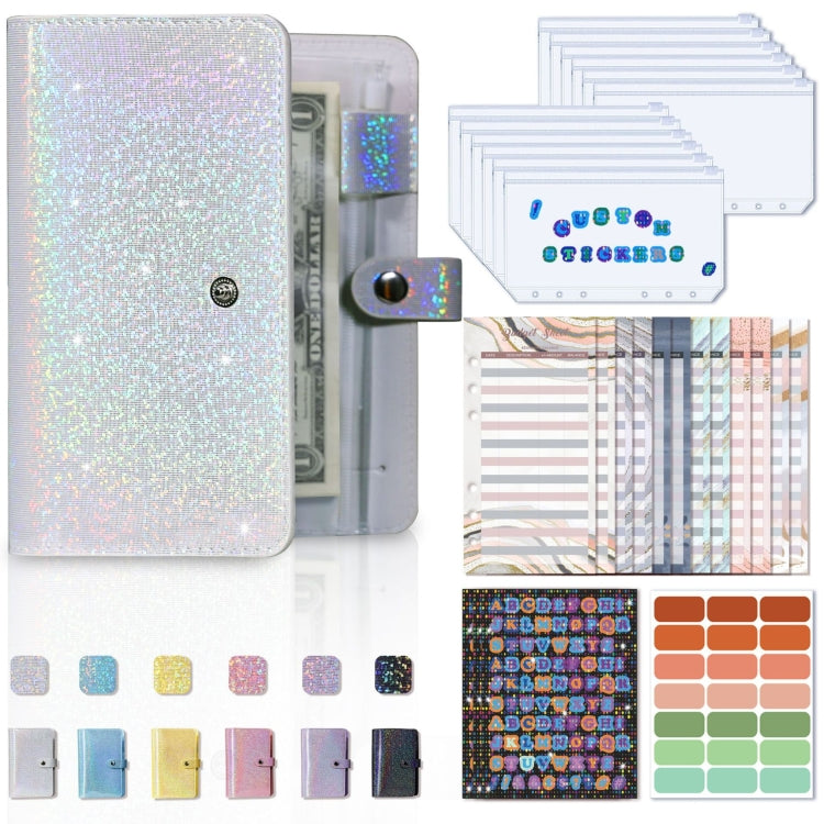 A6 Gypsophila Loose-leaf Bookkeeping Notebook Cash Budget Hand Book(Silver White) - Notebooks by PMC TechLife | Online Shopping South Africa | PMC TechLife