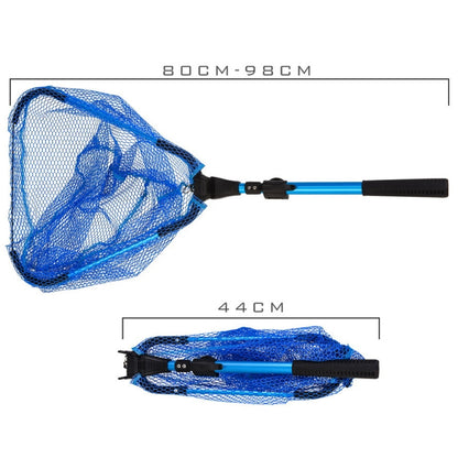 LEO 28109 Triangle 2 Section Extended Aluminum Alloy Fish Net(Blue) - Fishing Net by LEO | Online Shopping South Africa | PMC Jewellery | Buy Now Pay Later Mobicred