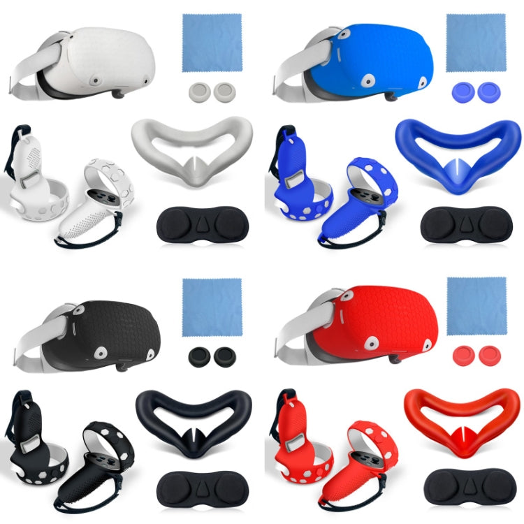 6 PCS/Set For Meta Quest Silicone All-Inclusive Console Controller Cover(Blue) - VR Accessories by PMC Jewellery | Online Shopping South Africa | PMC Jewellery