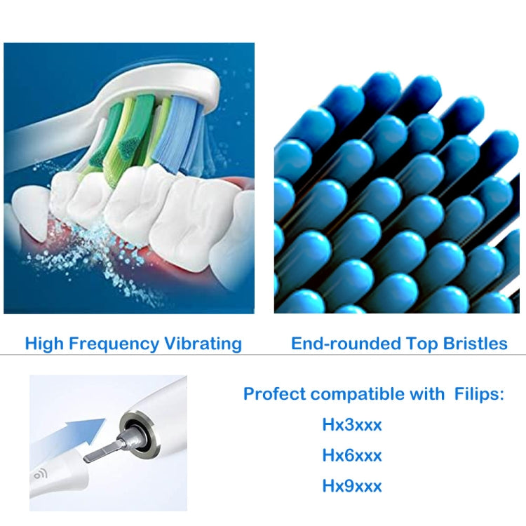 Toothbrush Head For Philips HX3/HX6/HX9 Series(Diamond Bright Black) - Replacement Brush Heads by PMC TechLife | Online Shopping South Africa | PMC TechLife | Buy Now Pay Later Mobicred