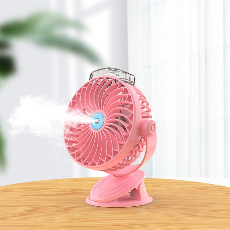 USB Charging Desktop Clip Style Cooling Fan, Spec: Spray (Pink) - Electric Fans by PMC Jewellery | Online Shopping South Africa | PMC Jewellery | Buy Now Pay Later Mobicred