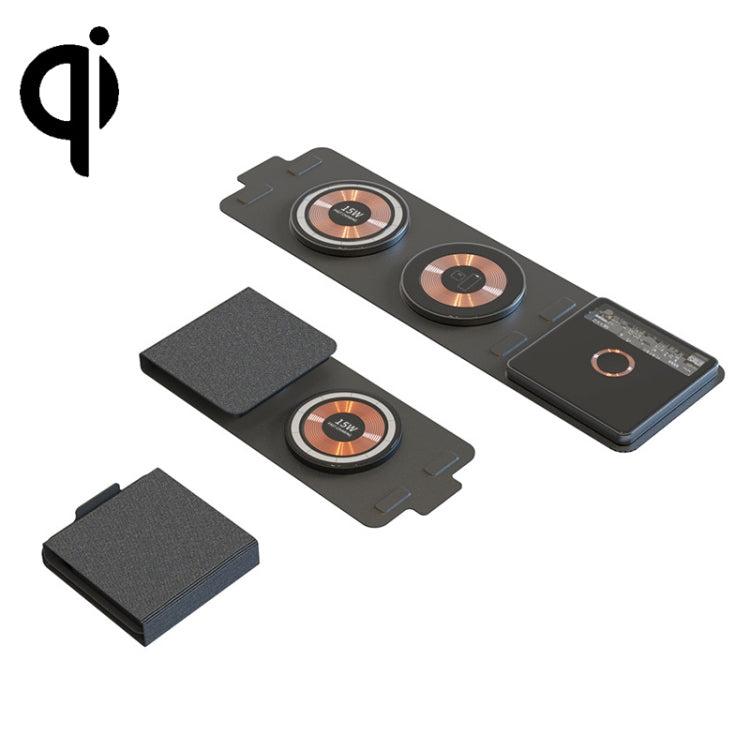 T01 15W 3 in 1 Wireless Charger Foldable Clear Glass Portable Fast Charger - free shipping - PMC Jewellery - Order now!