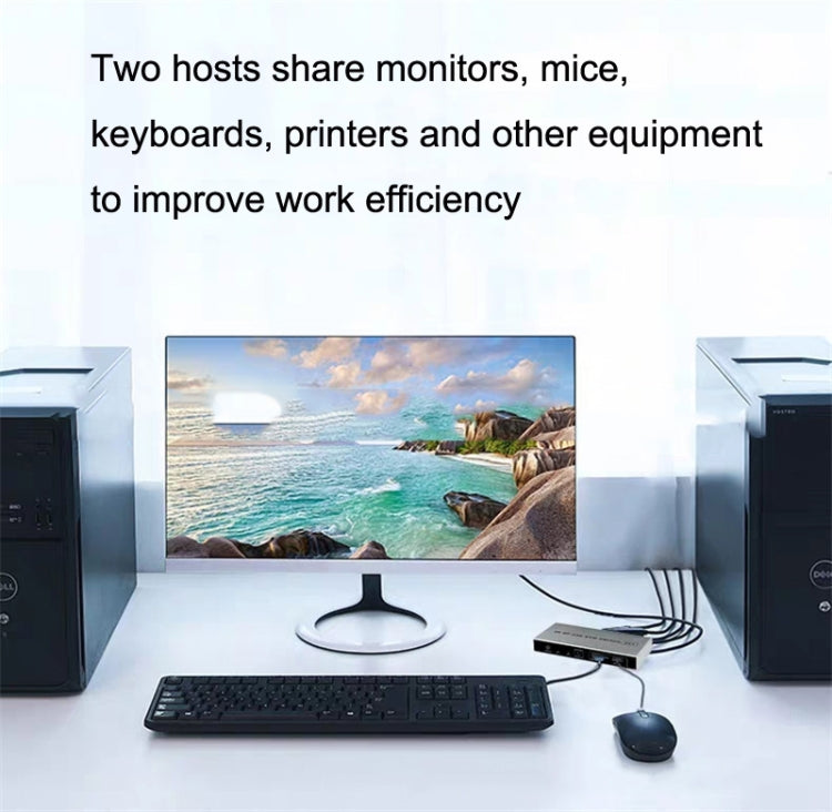 8K KYSW59 60HZ DP USB KVM Switch 2-in-1 Computer Sharing Device - Switch by PMC Jewellery | Online Shopping South Africa | PMC Jewellery | Buy Now Pay Later Mobicred