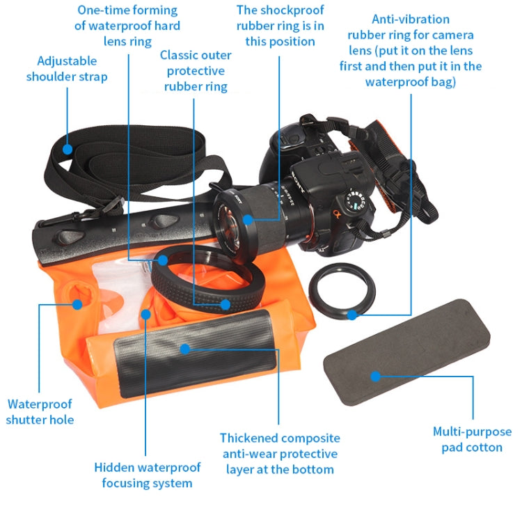 Tteoobl  20m Underwater Diving Camera Housing Case Pouch  Camera Waterproof Dry Bag, Size: L(Blue) - free shipping - PMC TechLife - Order now!