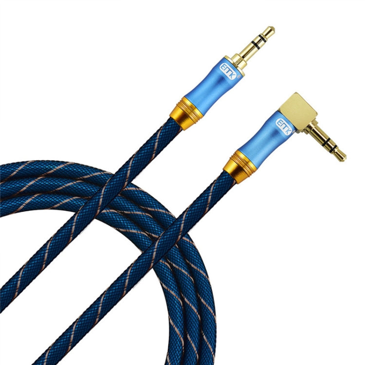 EMK 90-Degree Car 3.5mm Audio Cable Extension Cable, Cable Length: 5M(Blue) - Aux Cable by EMK | Online Shopping South Africa | PMC Jewellery | Buy Now Pay Later Mobicred