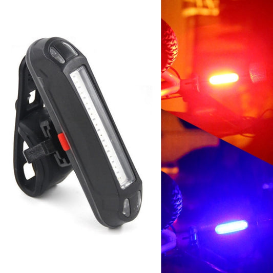 LED Rechargeable Bicycle Warning Strip Tail Light(OPP Red&Blue Light) - Taillights by PMC Jewellery | Online Shopping South Africa | PMC Jewellery | Buy Now Pay Later Mobicred