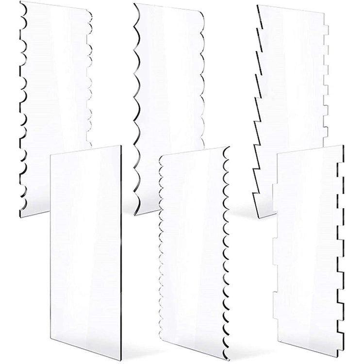 6 In 1 Clear Acrylic Cake Scraper Smoothing Tool Set - free shipping - PMC TechLife - Order now!