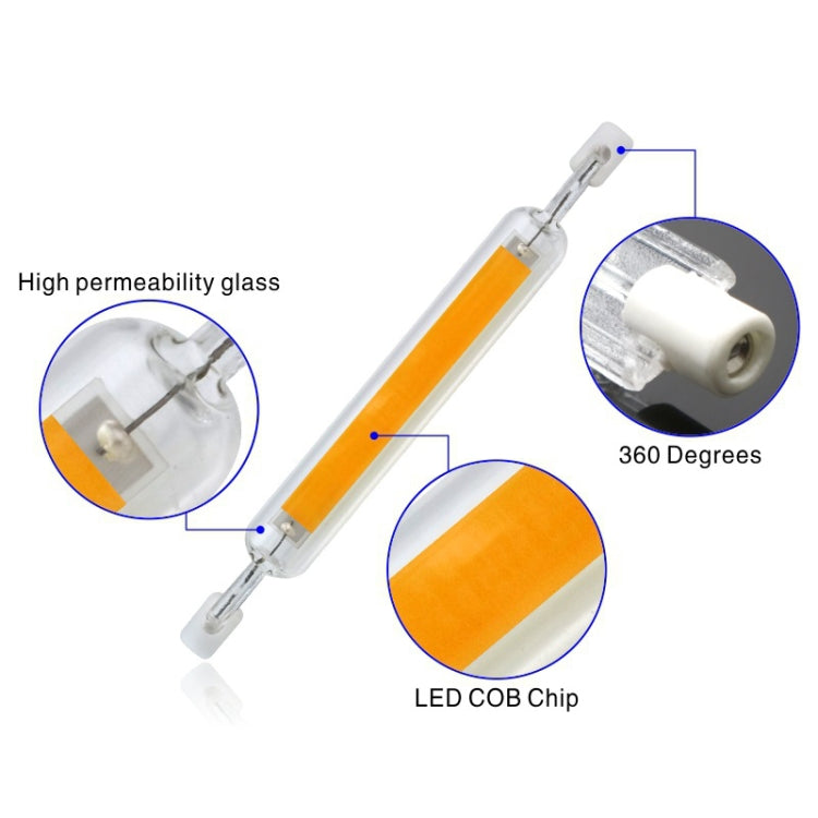 78MM 10W R7S LED COB Dimmer Glass Lamp Double-end Horizontal Plug-in Light(110V Natural White Light) - LED Blubs & Tubes by PMc TechLife | Online Shopping South Africa | PMc TechLife | Buy Now Pay Later Mobicred