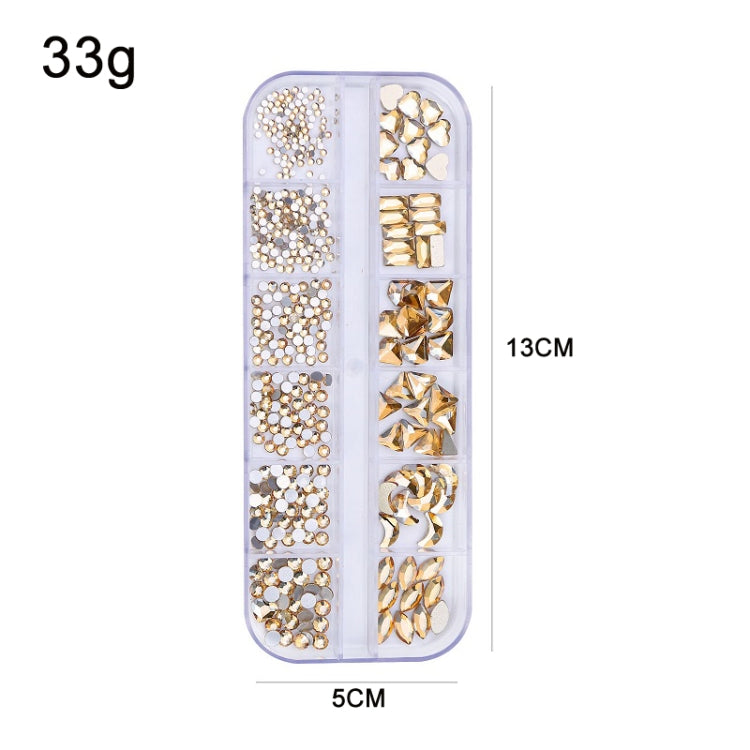 12 Grid Flat Bottom Shaped Nail Rhinestones Nail Decoration, Specification: 04 - Nail Stickers by PMC Jewellery | Online Shopping South Africa | PMC Jewellery | Buy Now Pay Later Mobicred