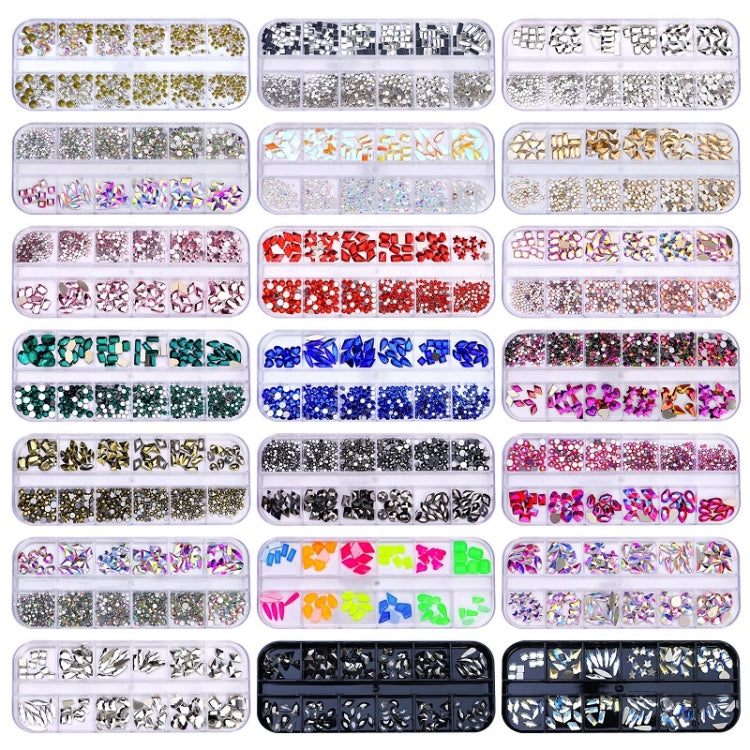 12 Grid Flat Bottom Shaped Nail Rhinestones Nail Decoration, Specification: 06 - Nail Stickers by PMC Jewellery | Online Shopping South Africa | PMC Jewellery | Buy Now Pay Later Mobicred