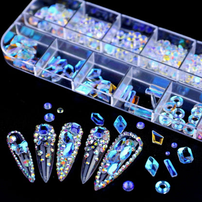 12 Grid Flat Bottom Shaped Nail Rhinestones Nail Decoration, Specification: 06 - Nail Stickers by PMC Jewellery | Online Shopping South Africa | PMC Jewellery | Buy Now Pay Later Mobicred