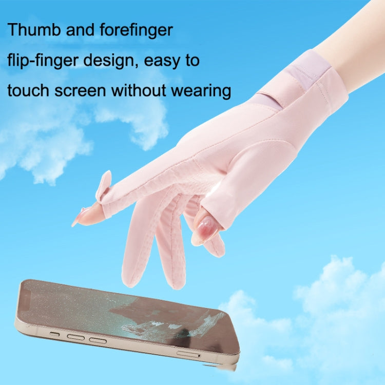 FSN02 1pair UV Resistant Ice Silk Breathable Cool Non-Slip Cycling Driving Thin Gloves Free Code(Blue White) - Safety Gloves by PMC TechLife | Online Shopping South Africa | PMC TechLife | Buy Now Pay Later Mobicred