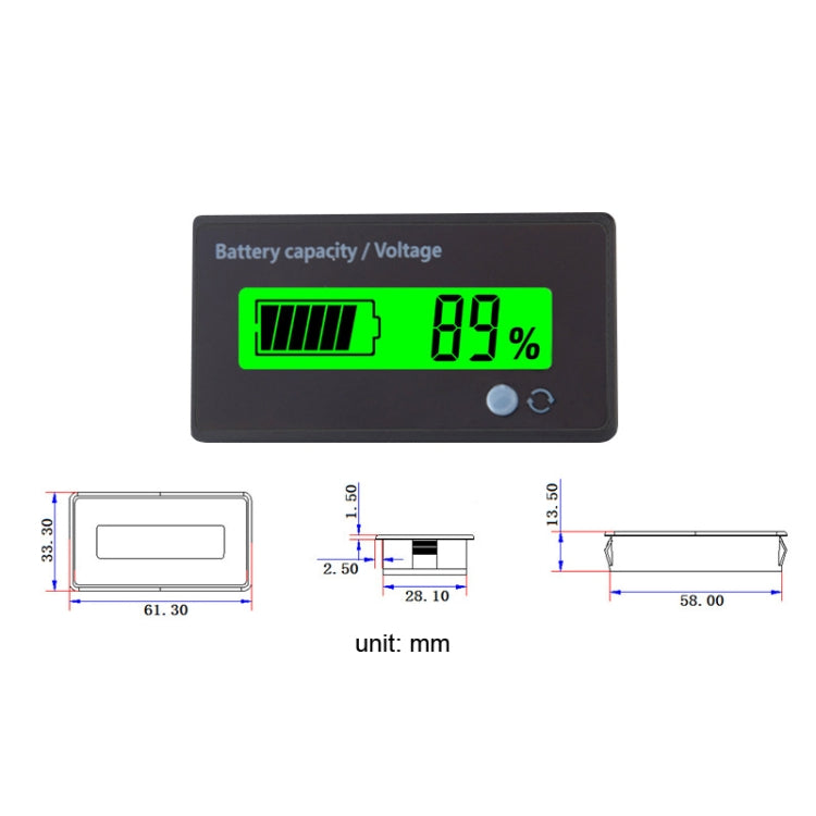 L6133 LCD Electric Motorcycle Power Display, Style: Internal Green Backlight - Electrical Instruments by PMC TechLife | Online Shopping South Africa | PMC TechLife | Buy Now Pay Later Mobicred