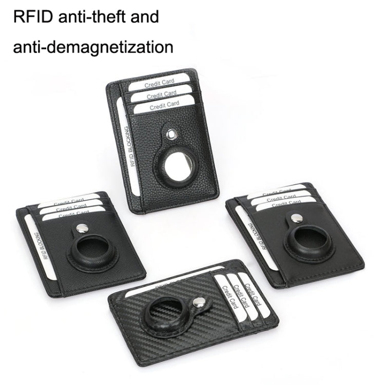 TQ-319 Anti-Theft Anti-Lost Tracker Leather Card Holder For AirTag, Style: Flat Pattern (Black) - Wallet Series by PMc TechLife | Online Shopping South Africa | PMc TechLife | Buy Now Pay Later Mobicred