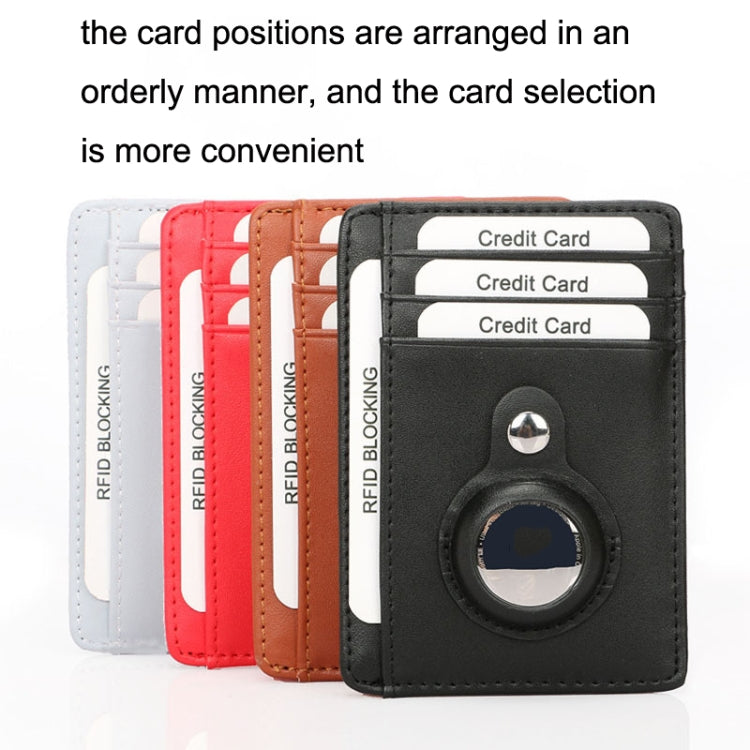 TQ-319 Anti-Theft Anti-Lost Tracker Leather Card Holder For AirTag, Style: Flat Pattern (Black) - Wallet Series by PMc TechLife | Online Shopping South Africa | PMc TechLife | Buy Now Pay Later Mobicred