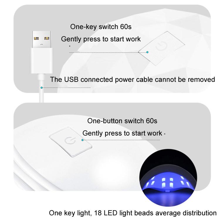 88W UV Ultraviolet Phototherapy USB Manicure Baking Lamp(801) - Nail Dryers by PMC Jewellery | Online Shopping South Africa | PMC Jewellery | Buy Now Pay Later Mobicred