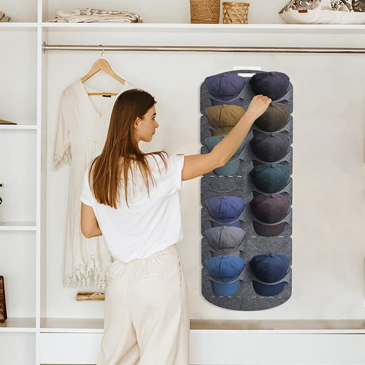 Felt Baseball Cap Display Stand Non-woven Hanging Storage Bag,Style: 7 Grids Single Row 3mm - Storage Bags by PMC TechLife | Online Shopping South Africa | PMC TechLife | Buy Now Pay Later Mobicred
