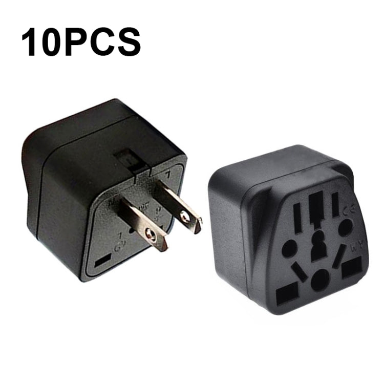 10 PCS WY-6 10A 250V Porous US Conversion Plug(Black) - Plug Adaptor by PMC Jewellery | Online Shopping South Africa | PMC Jewellery | Buy Now Pay Later Mobicred