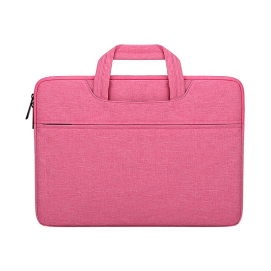 ST01 Large-Capacity Waterproof Shock-Absorbing Laptop Handbag, Size: 14.1-15.4 inches(Rose Pink) - 14.1 inch by PMC Jewellery | Online Shopping South Africa | PMC Jewellery | Buy Now Pay Later Mobicred