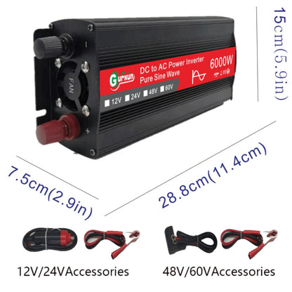 Gurxun 6000W High Power Sine Wave Inverter With Single Digital Display, Specification: 24V-220V - Pure Sine Wave by Gurxun | Online Shopping South Africa | PMC Jewellery | Buy Now Pay Later Mobicred