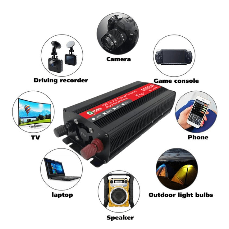 Gurxun 6000W High Power Sine Wave Inverter With Single Digital Display, Specification: 48V-220V - free shipping - PMC TechLife - Order now!