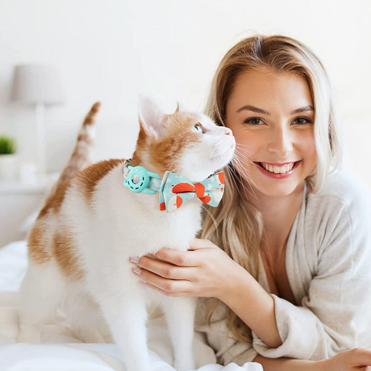 Pet Tracker Collar Insert Buckle Bow Collar For AirTag(Deep Blue) - Pet Series by PMc TechLife | Online Shopping South Africa | PMc TechLife | Buy Now Pay Later Mobicred