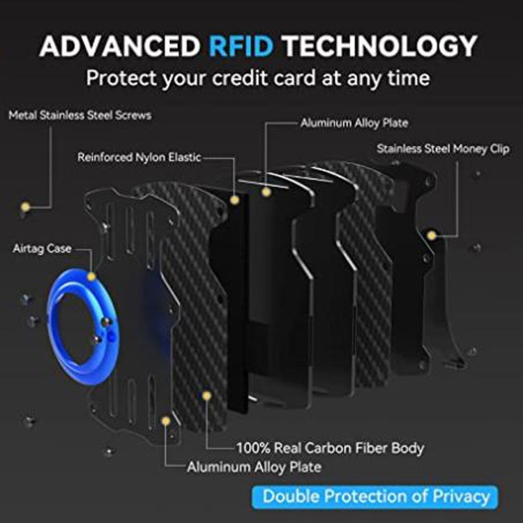 Men Ultra Slim Tracker Card Holder RFID Metal Card Holder for AirTag(Blue) - Wallet Series by PMc TechLife | Online Shopping South Africa | PMc TechLife | Buy Now Pay Later Mobicred