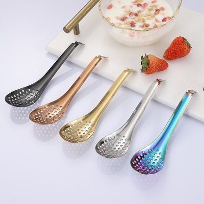 2 PCS 304 Stainless Steel Small Caviar Colander Molecular Cooking Spoon, Color: Golden - Gadgets by PMC Jewellery | Online Shopping South Africa | PMC Jewellery | Buy Now Pay Later Mobicred