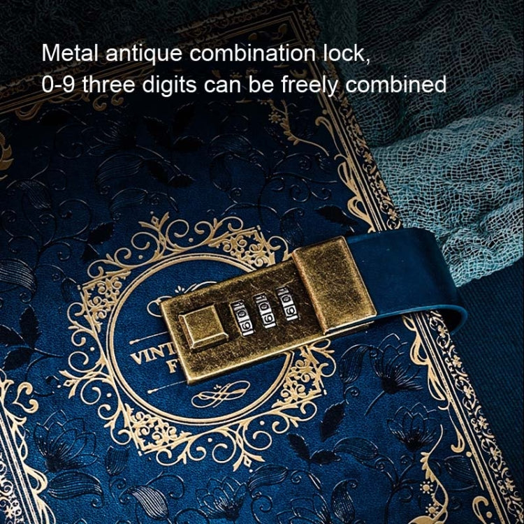 B6 PU Leather Retro Password Book With Lock Diary Hand Book(Blue) - Notebooks by PMC TechLife | Online Shopping South Africa | PMC TechLife