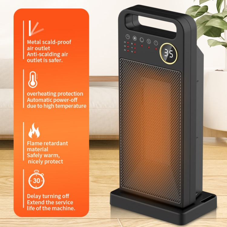 LCD Digital Display Rotary Remote Control Heater PTC Ceramic Heating Heater, Spec: UK Plug (Black) - Electric Heaters by PMC TechLife | Online Shopping South Africa | PMC TechLife | Buy Now Pay Later Mobicred