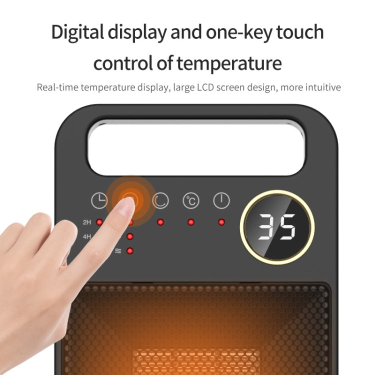 LCD Digital Display Rotary Remote Control Heater PTC Ceramic Heating Heater, Spec: UK Plug (Black) - Electric Heaters by PMC TechLife | Online Shopping South Africa | PMC TechLife | Buy Now Pay Later Mobicred