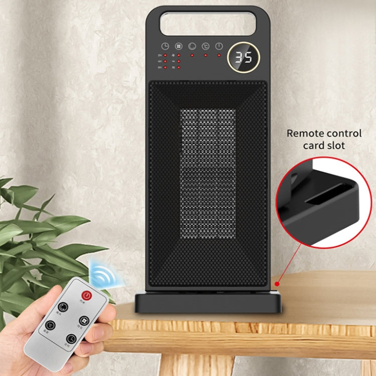 LCD Digital Display Rotary Remote Control Heater PTC Ceramic Heating Heater, Spec: UK Plug (Black) - Electric Heaters by PMC TechLife | Online Shopping South Africa | PMC TechLife | Buy Now Pay Later Mobicred