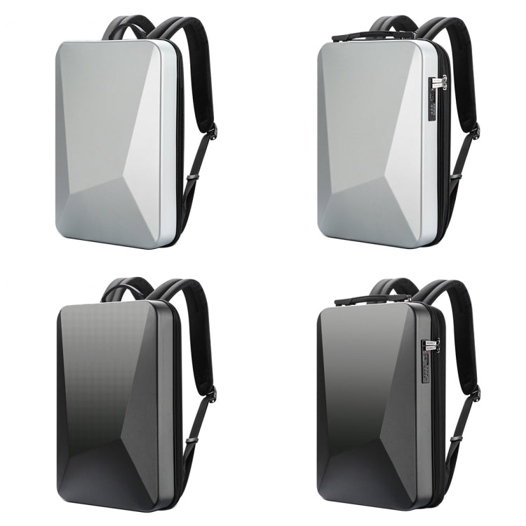 Bopai 61-93318A Hard Shell Waterproof Expandable Backpack with USB Charging Hole, Spec: Regular (Silver) - Backpack by Bopai | Online Shopping South Africa | PMC Jewellery | Buy Now Pay Later Mobicred