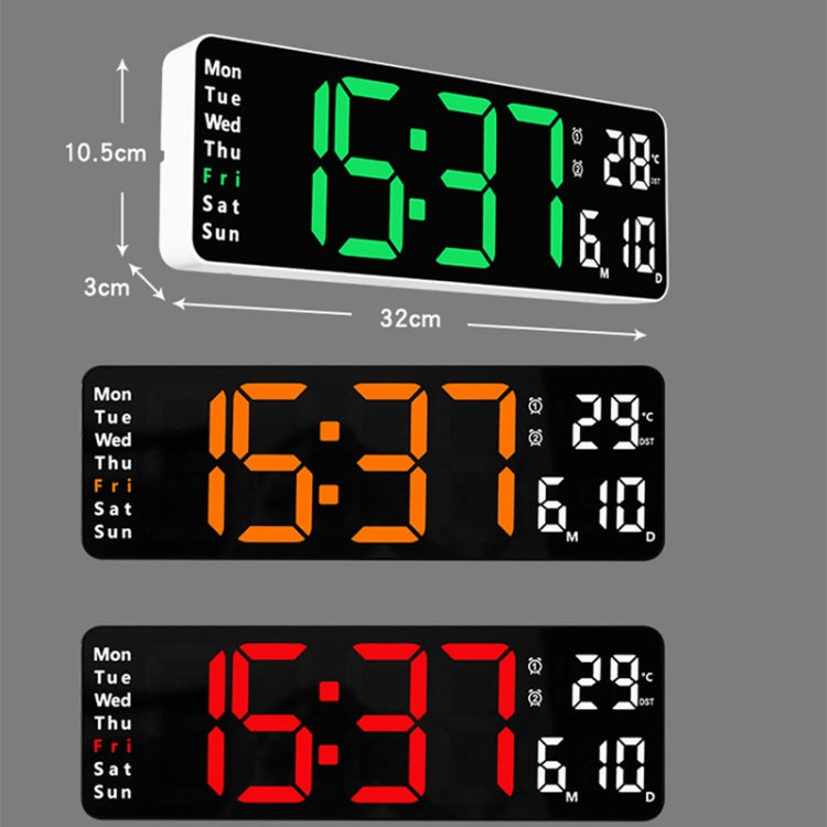 6629 13 Inch Multifunctional LED Living Room Large Screen Wall Clock(White Shell Green Light) - free shipping - PMc TechLife - Order now!