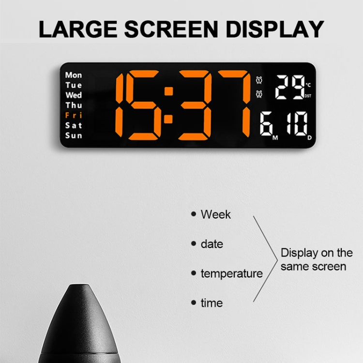 6629 13 Inch Multifunctional LED Living Room Large Screen Wall Clock(Black Shell Red Light) - Wall Clock by PMc TechLife | Online Shopping South Africa | PMc TechLife | Buy Now Pay Later Mobicred