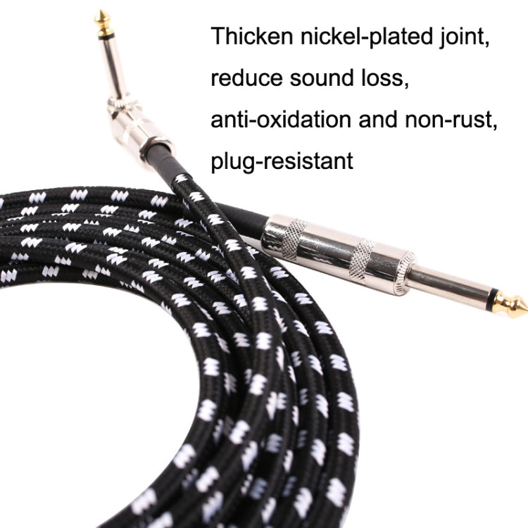 Guitar Connection Wire Folk Bass Performance Noise Reduction Elbow Audio Guitar Wire, Size: 6m(Black White) - Microphone Audio Cable & Connector by PMC Jewellery | Online Shopping South Africa | PMC Jewellery