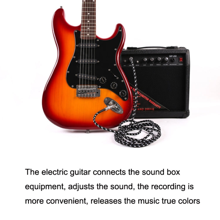 Guitar Connection Wire Folk Bass Performance Noise Reduction Elbow Audio Guitar Wire, Size: 6m(Black White) - Microphone Audio Cable & Connector by PMC TechLife | Online Shopping South Africa | PMC TechLife
