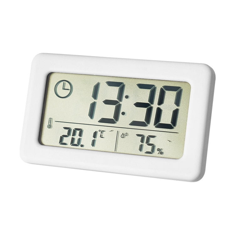 YD005 Mini Light and Thin LCD Screen Temperature/Humidity Meter Electronic Clock(White) - Alarm Clocks by PMc TechLife | Online Shopping South Africa | PMc TechLife | Buy Now Pay Later Mobicred