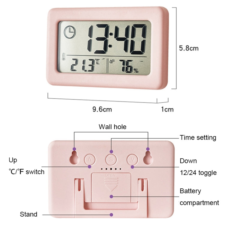 YD005 Mini Light and Thin LCD Screen Temperature/Humidity Meter Electronic Clock(Red) - Alarm Clocks by PMc TechLife | Online Shopping South Africa | PMc TechLife | Buy Now Pay Later Mobicred