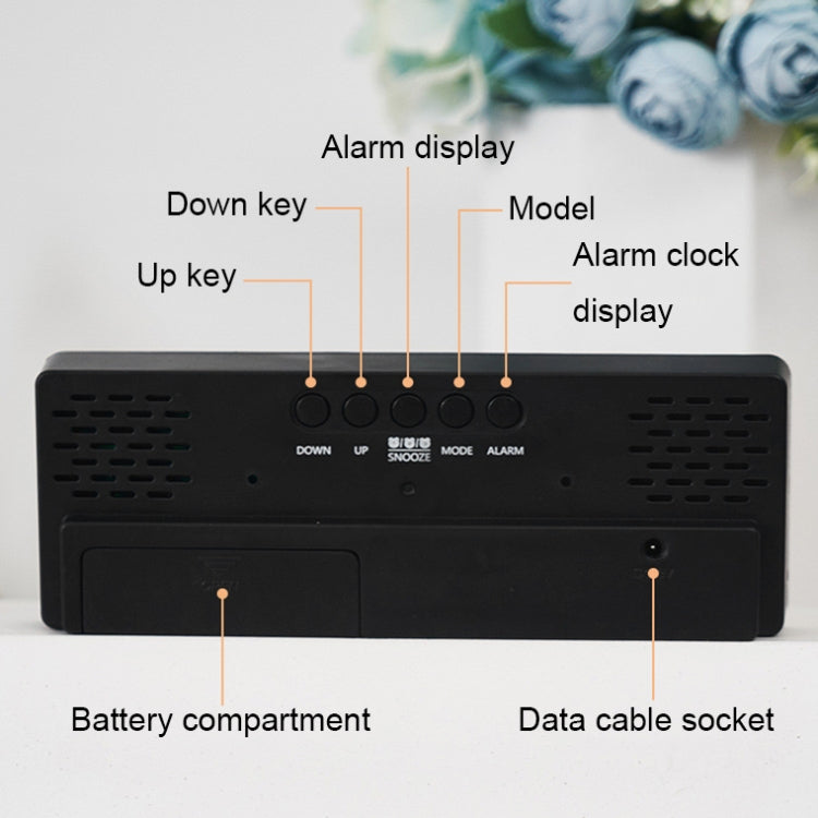 0715 Voice-activated LED Mute Date Temperature Display Electronic Clock(Black Shell Red Light) - Alarm Clocks by PMc TechLife | Online Shopping South Africa | PMc TechLife | Buy Now Pay Later Mobicred