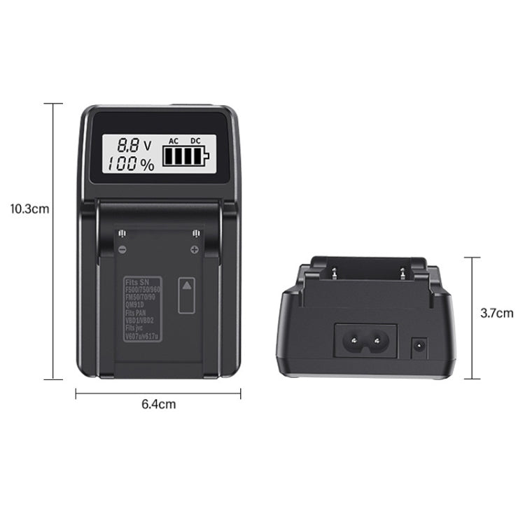 F550/F750/F970 LCD Single Charger Camera Battery Charger, EU Plug - Battery Wire Charger by PMC TechLife | Online Shopping South Africa | PMC TechLife | Buy Now Pay Later Mobicred