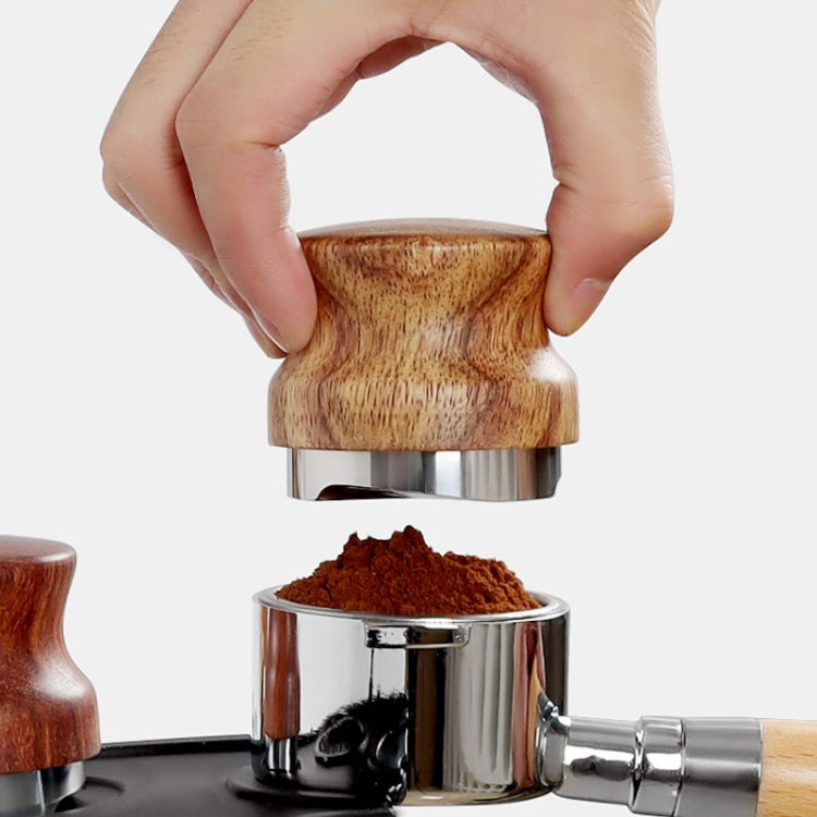 58 mm Pear Wood Stainless Steel Coffee Compressor - free shipping - PMC TechLife - Order now!