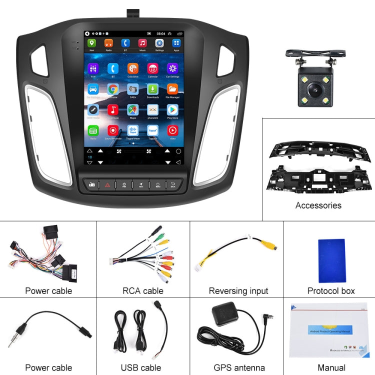 For Ford Focus 9.7 inch Android WiFi Car Integrated Machine, Style: Standard+4 Light Camera(2+64G) - Car MP3 & MP4 & MP5 by PMC TechLife | Online Shopping South Africa | PMC TechLife | Buy Now Pay Later Mobicred