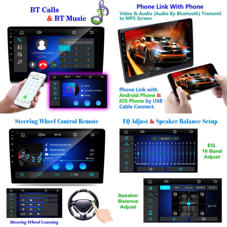 C7001 7 inch Touch Screen Built-In CarPlay Car MP5 Player, Style: Standard+8 Light Camera - Car MP3 & MP4 & MP5 by PMC TechLife | Online Shopping South Africa | PMC TechLife | Buy Now Pay Later Mobicred