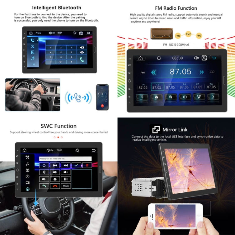 1310C 10.1 inch Car Full Screen Touch HD MP5 Wired Carplay Player, Style: Standard+12 Light Camera - Car MP3 & MP4 & MP5 by PMC TechLife | Online Shopping South Africa | PMC TechLife | Buy Now Pay Later Mobicred
