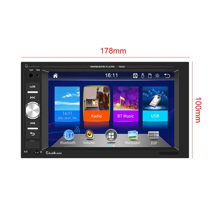 7622C 6.2 inch Dual Spindle HD Car Universal MP5 Carplay Player, Style: Standard+AHD Camera - Car MP3 & MP4 & MP5 by PMC TechLife | Online Shopping South Africa | PMC TechLife | Buy Now Pay Later Mobicred