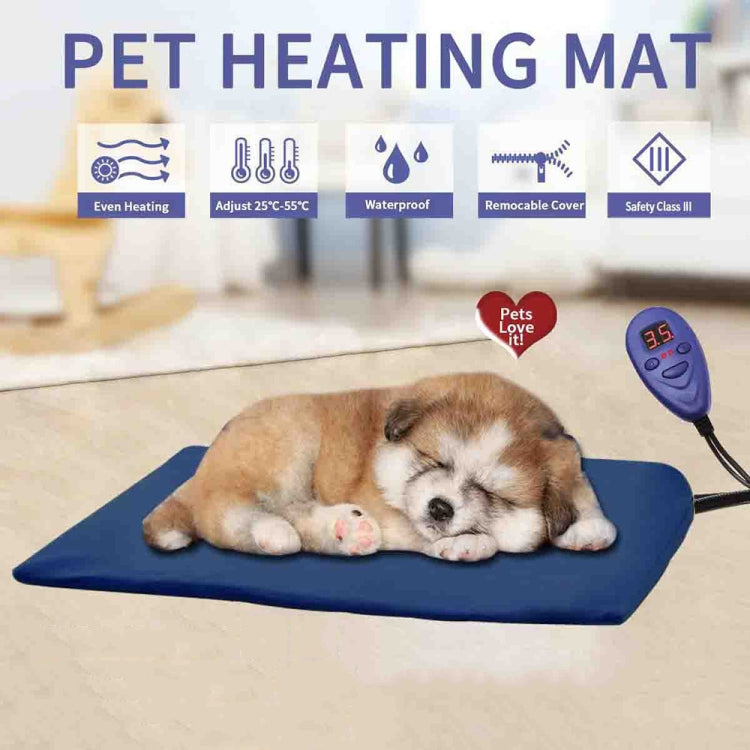 50x50cm Blue 12V Low Voltage Multifunctional Warm Pet Heating Pad Pet Electric Blanket(EU Plug) - Pads by PMC Jewellery | Online Shopping South Africa | PMC Jewellery